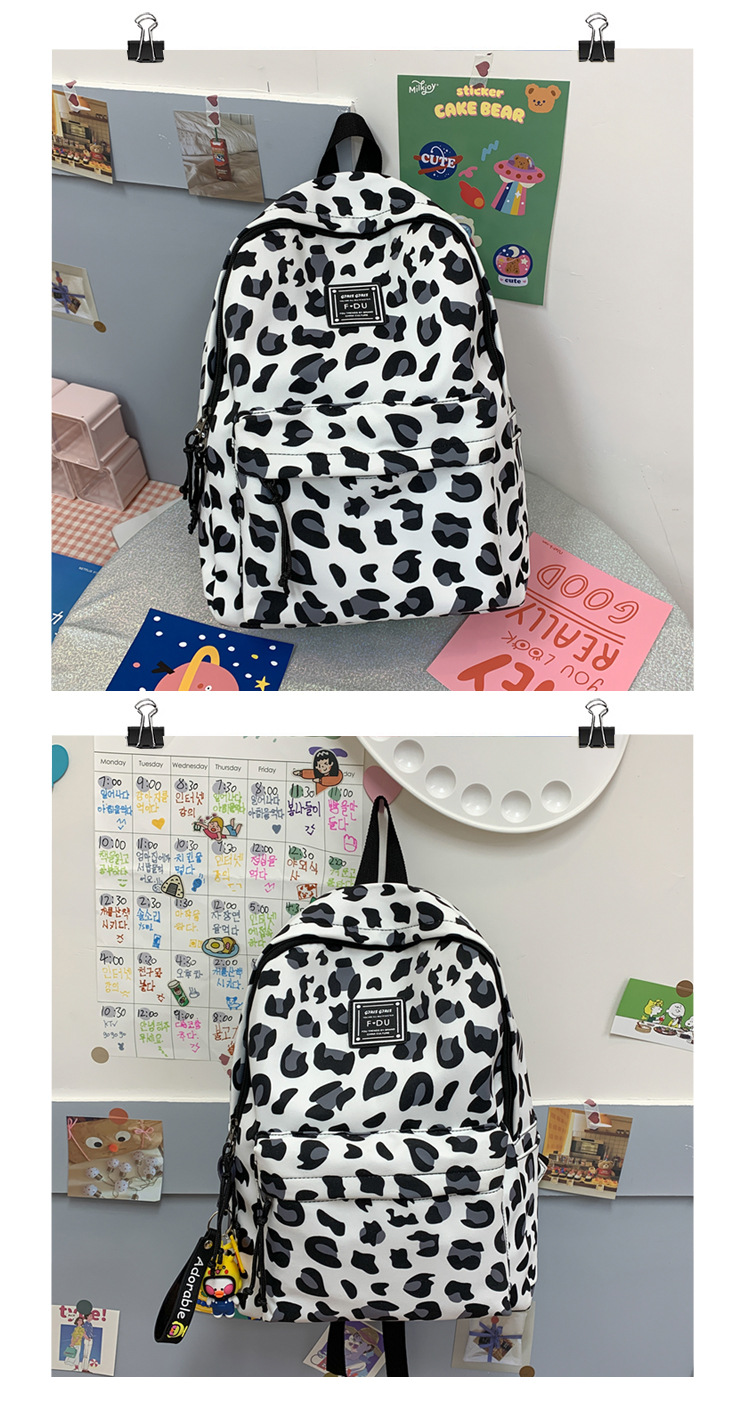 Korean leopard print backpack allmatch light travel small backpackpicture27