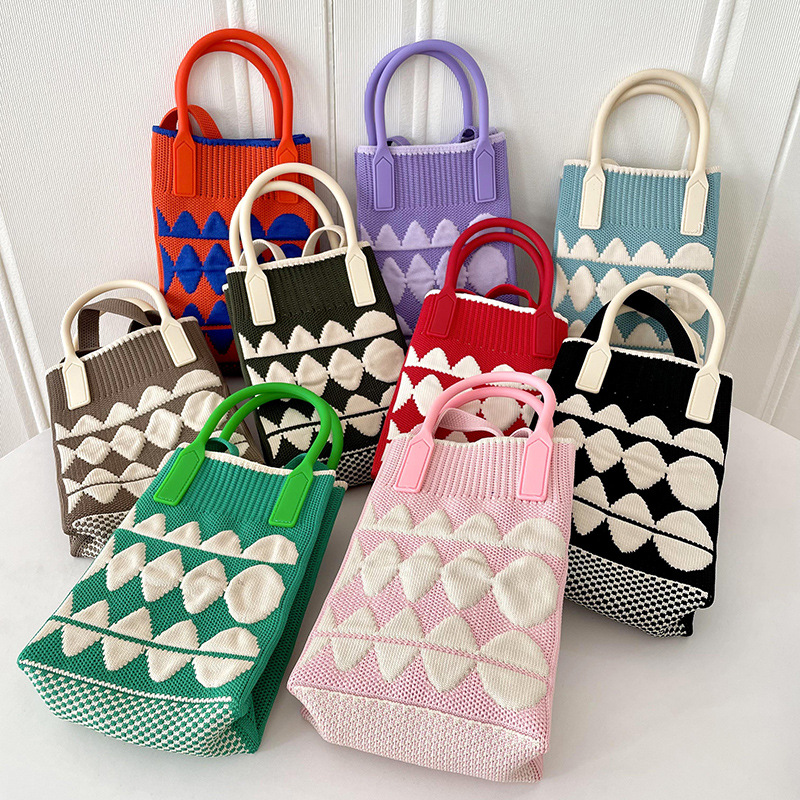 Viajes de primavera coreanos lindos mini bolsos de color de geometría para estudiantes de bolsos de mano versátiles bolsos de mochila en stock