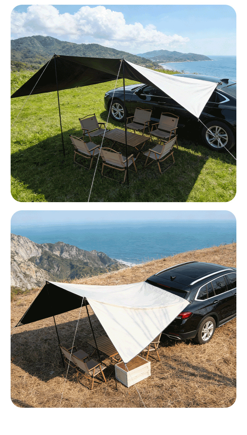 Car side awning, vehicle side tent for outdoor camping, SUV rainproof sunshade tent, suitable for multiple vehicle models, direct supply from the factory