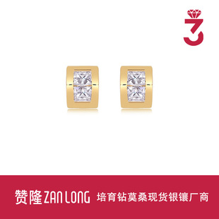 Southeast Asia Cross-Border 18K Platinum Inlaid Moissanite 925 Silver Stone Earrings for Men and Women with Eight Arrows and Eight Hearts Constellation Elements