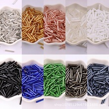 2.5x15/20mm玻璃长管珠 8/0直管 灌银手工DIY散珠 服装饰品玻璃