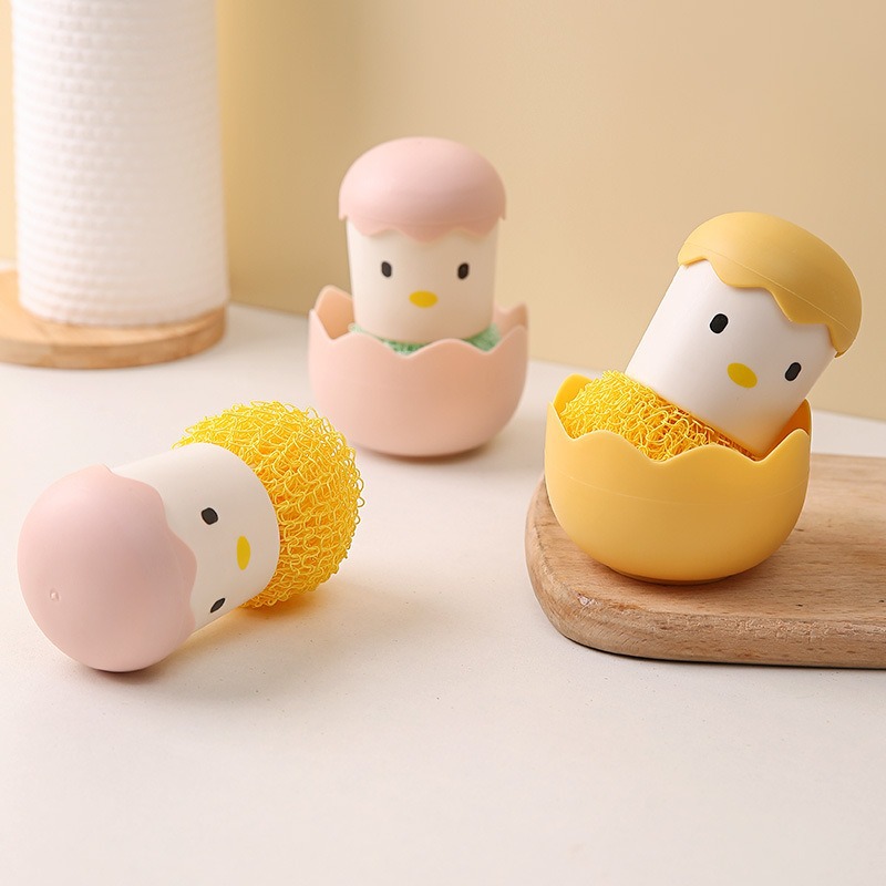 cepillo de cocina para lavavajillas cepillo de alambre de acero con mango de bola de limpieza de fibra reemplazable cepillo de limpieza desmontable doméstico