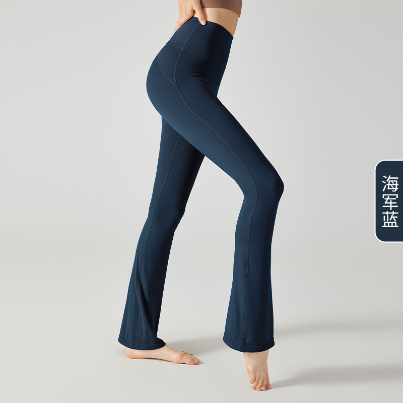 Pantalones de yoga micro acampanados europeos y americanos cintura alta Levantamiento de cadera desgaste exterior pilates pantalones de fitness profesionales Pantalones deportivos ajustados para mujeres verano