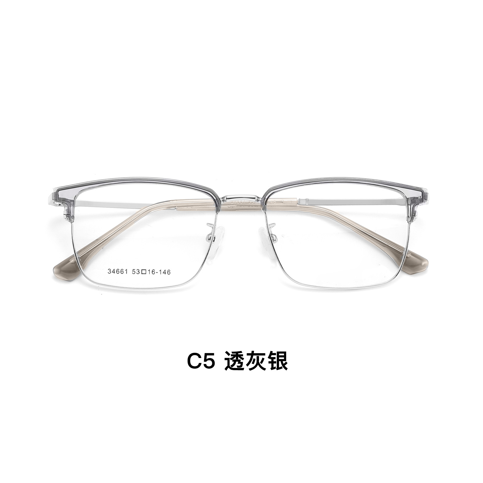 Blanco crepúsculo gris verde tendencia de aleación de negocios cejas casuales marco de gafas retrógrado escultura Danyang al por mayor con espejos