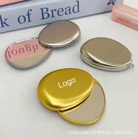 双面折叠锌合金化妆镜椭圆形随身携带镜子便携迷你小镜子折叠镜
