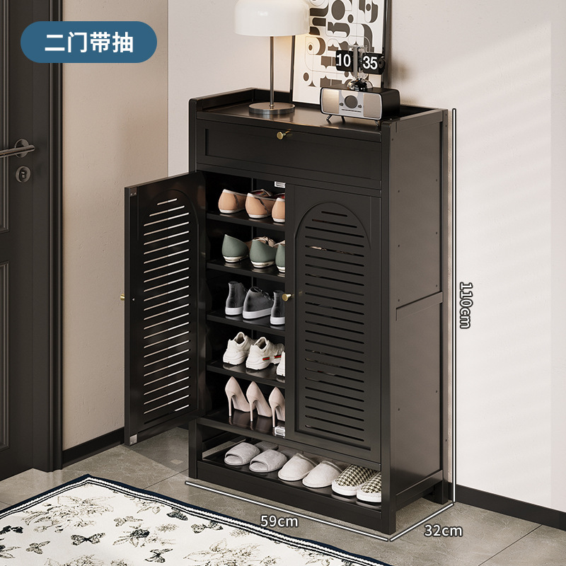 검정색 2도어 8단 서랍-D281