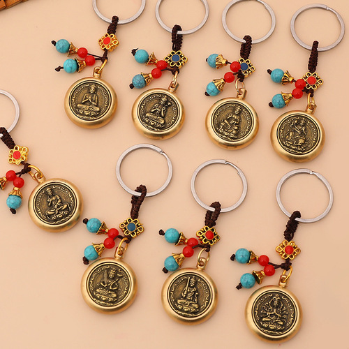 Copper to Money Eight Great Guardian Gods Keychain Chinese Knot Car Keychain Pendant zodiac sign Couple's Accessory