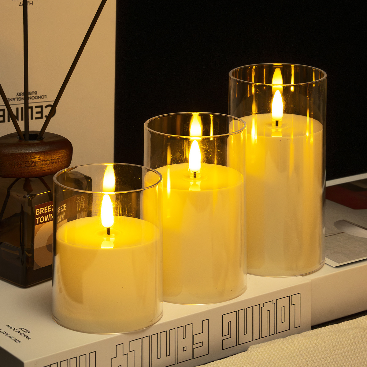 LED velas electrónicas concierto de velas decoración guión matar la luz de la atmósfera luz de la noche de Navidad vela de control remoto