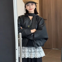 黑色皮衣外套女短款2025春秋季新款夹克酷飒风小个子机车气质