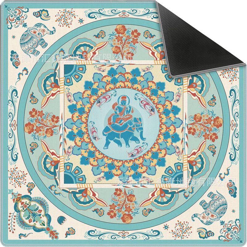 Cross-Border Retro Patterned Chess and Card Room Mahjong Machine Universal Silent Non-Slip Table Mat, Dirt-Resistant, Wear-Resistant, Water-Draining Mat, Dust-Proof Mat