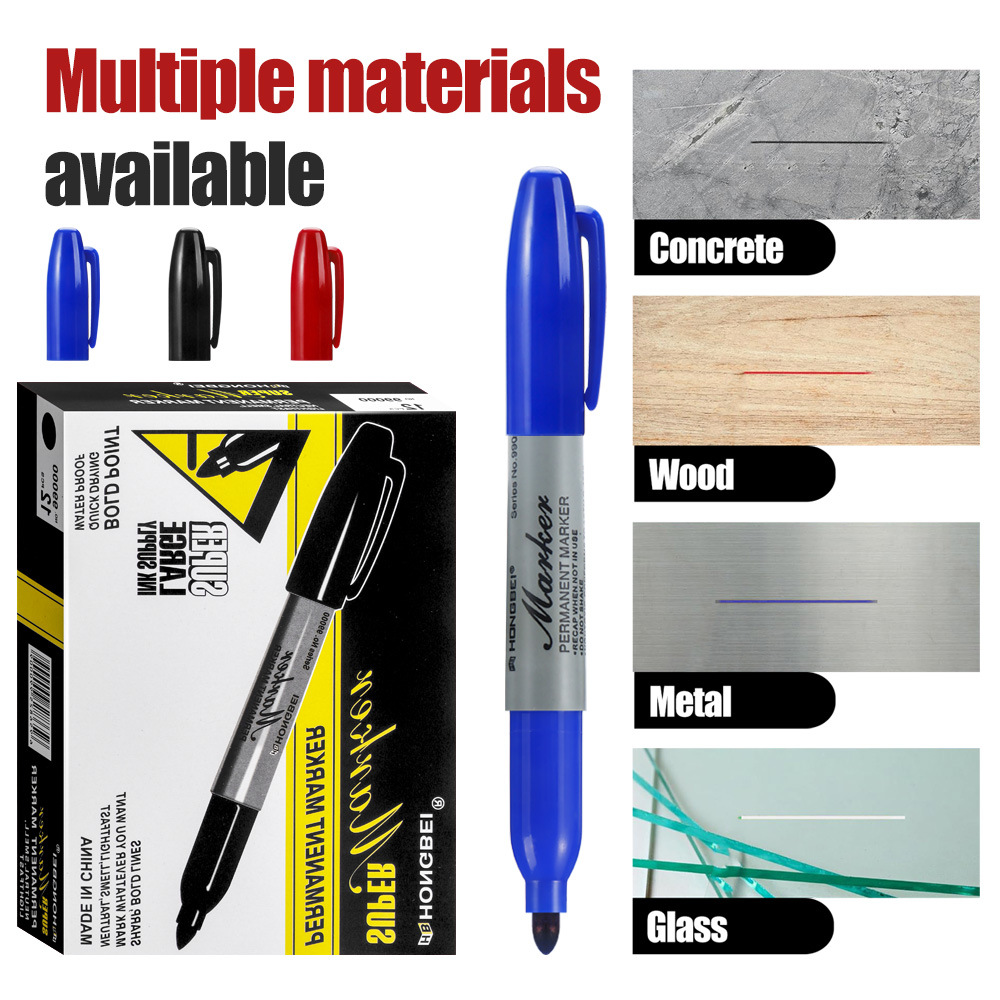 Marcador de aceite de gran capacidad rojo, verde, azul, ancho de línea de 5 mm, marcador de aceite de secado rápido, marca impermeable