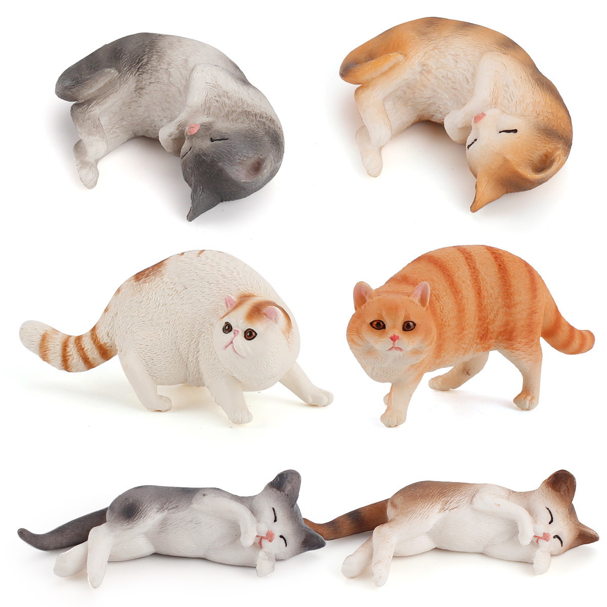 Gato persa Garfield lado durmiendo mascota gato modelo de decoración estática Transfronteriza Amazon simulación animal gato modelo