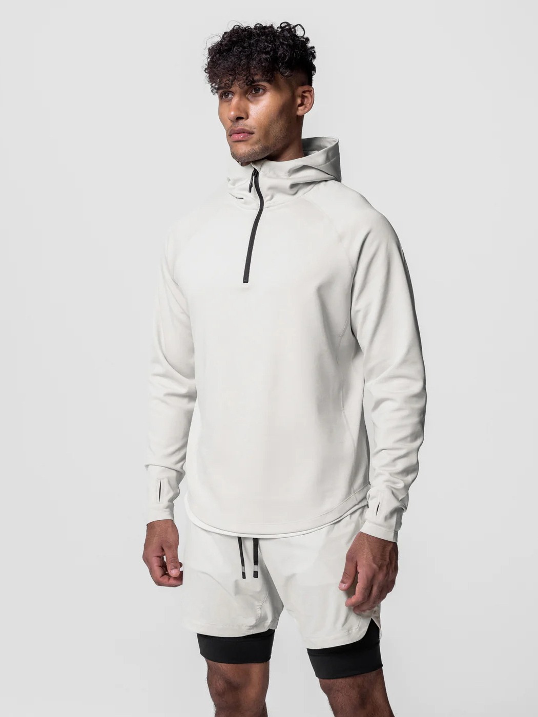 Crazy muscle hombres deportes casual chaqueta con capucha primavera y otoño fitness media cremallera cuello alto europeo y americano suéter suelto