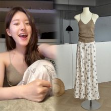 【现货】明星同款郁金香印花天丝阔腿裤休闲裤奶奶裤拖地裤