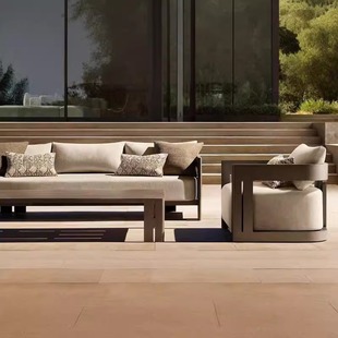 Outdoor Aluminum Alloy Sofa Combination Courtyard Garden Hotel Terrace Outdoor Leisure Sofa Coffee Table Designer Furniture