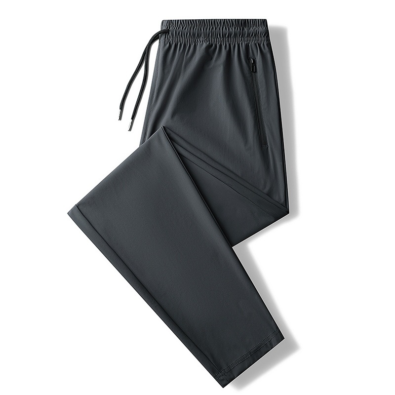 Pantalones de seda de hielo pantalones casuales de los hombres delgados verano 2022 nuevos deportes de secado rápido más los pantalones flacos del tamaño