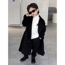 男女毛呢大衣秋冬中长款呢子风衣新款男孩休闲中大童韩版洋气外套