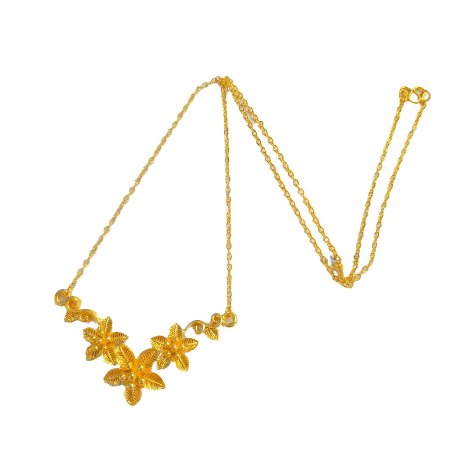 Bryllupshalskæde med glade blomster til kvinder, kunstig guldkæde i ét stykke, bryllupsgave til dette liv_voghion.com