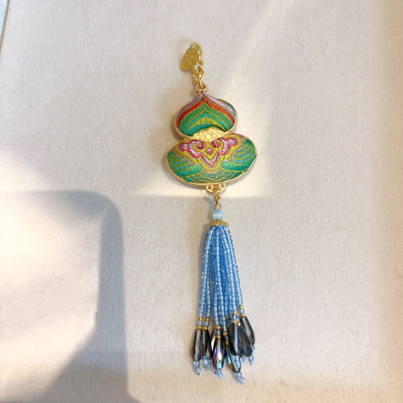 [完成品] ハンギョウ純粋な手作り無形文化遺産宋錦新中国風レトロプレス襟ペンダントチャイナドレス漢服アクセサリー装飾|undefined