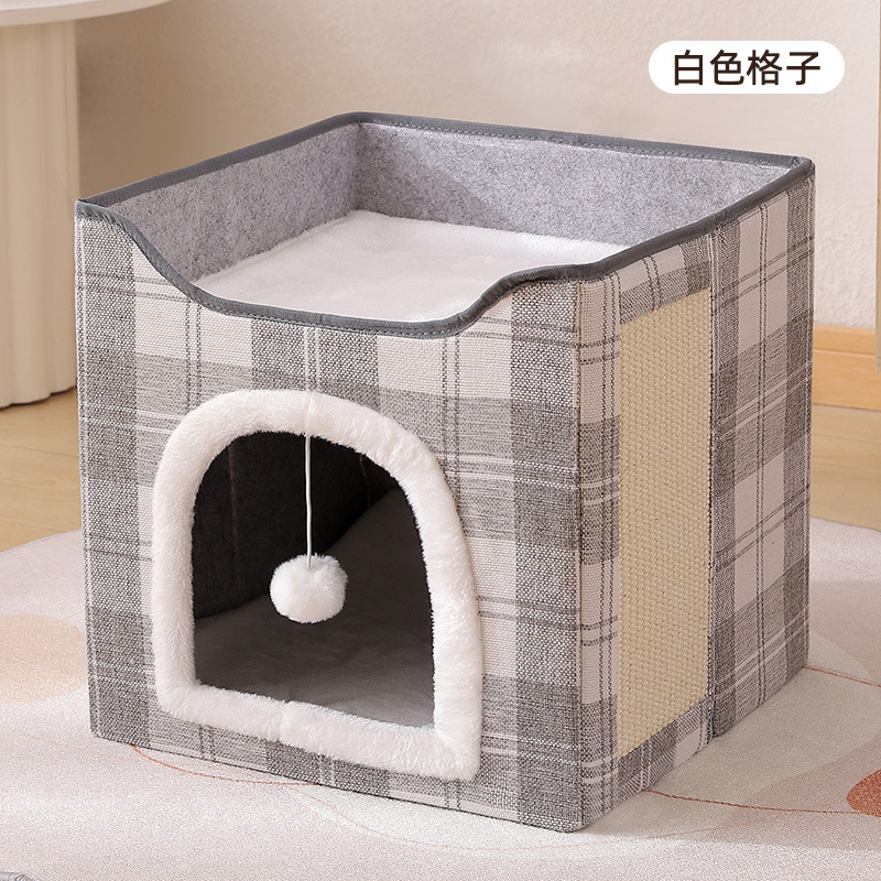 흰색 격자 무늬 40*40*38cm