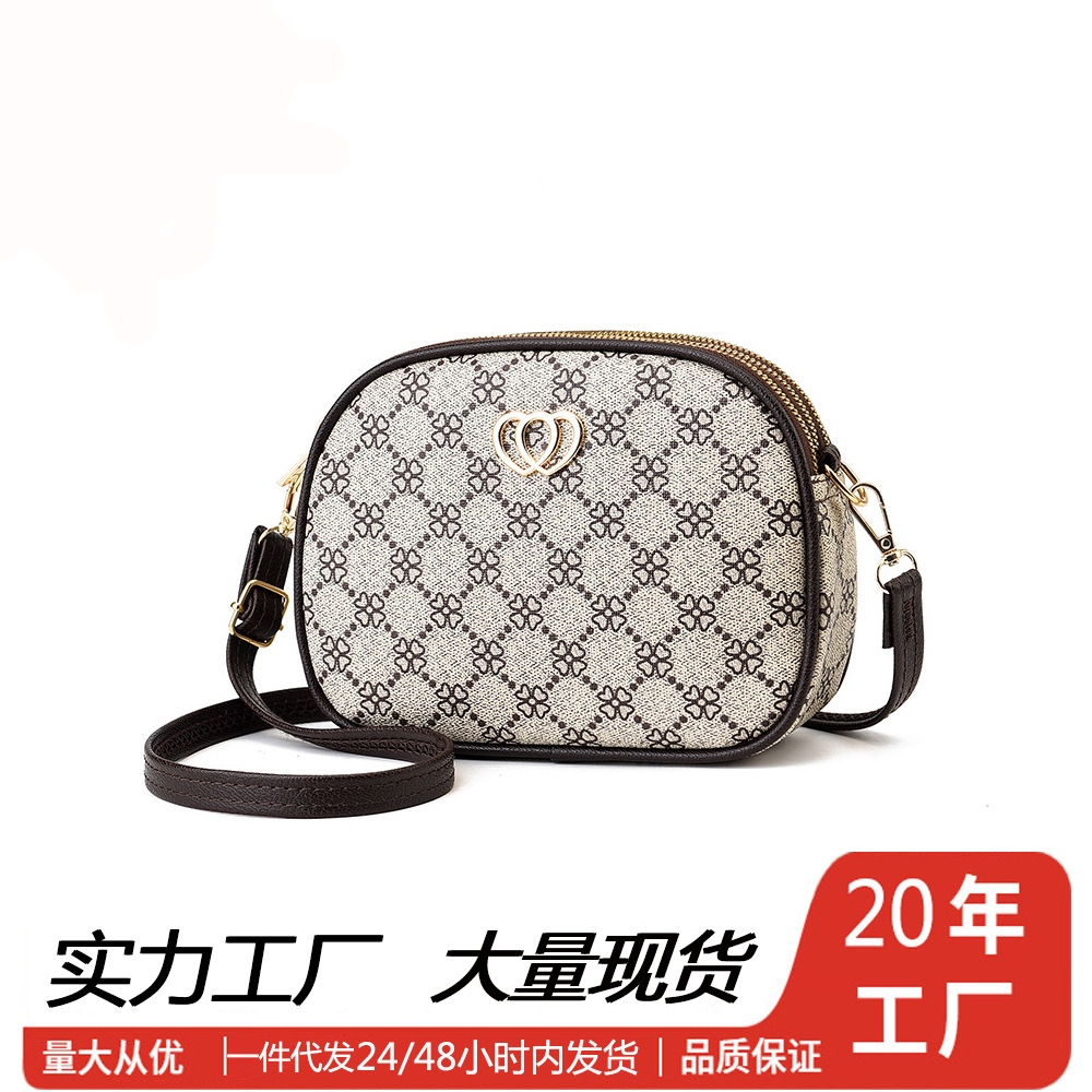 Bolso Redondo Pequeño Estilo Retro para Mujer de PU con Cierre de Cremallera para Uso Diario image 3