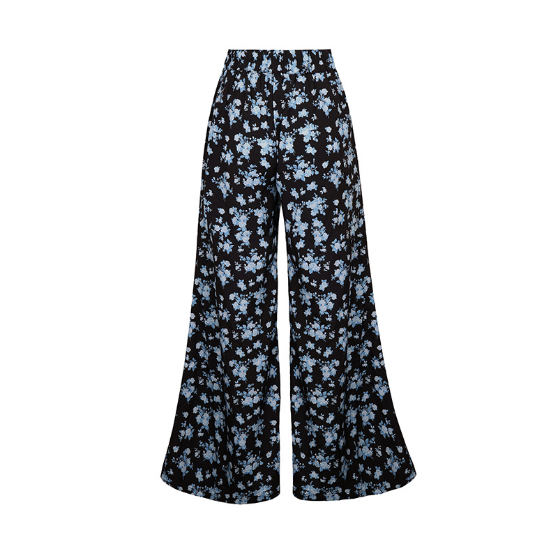 Printed Flared Wide-leg Drapey Pants_voghion.com