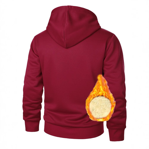 New men's digital printed hoodie with velvet thick men's autumn and winter sweater men's zipper cardigan outer
