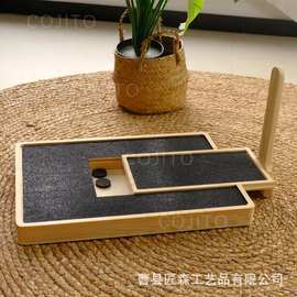 批发狗抓板狗指甲刮板木质可抽拉修理指甲锉板宠物用品玩具抓板砂