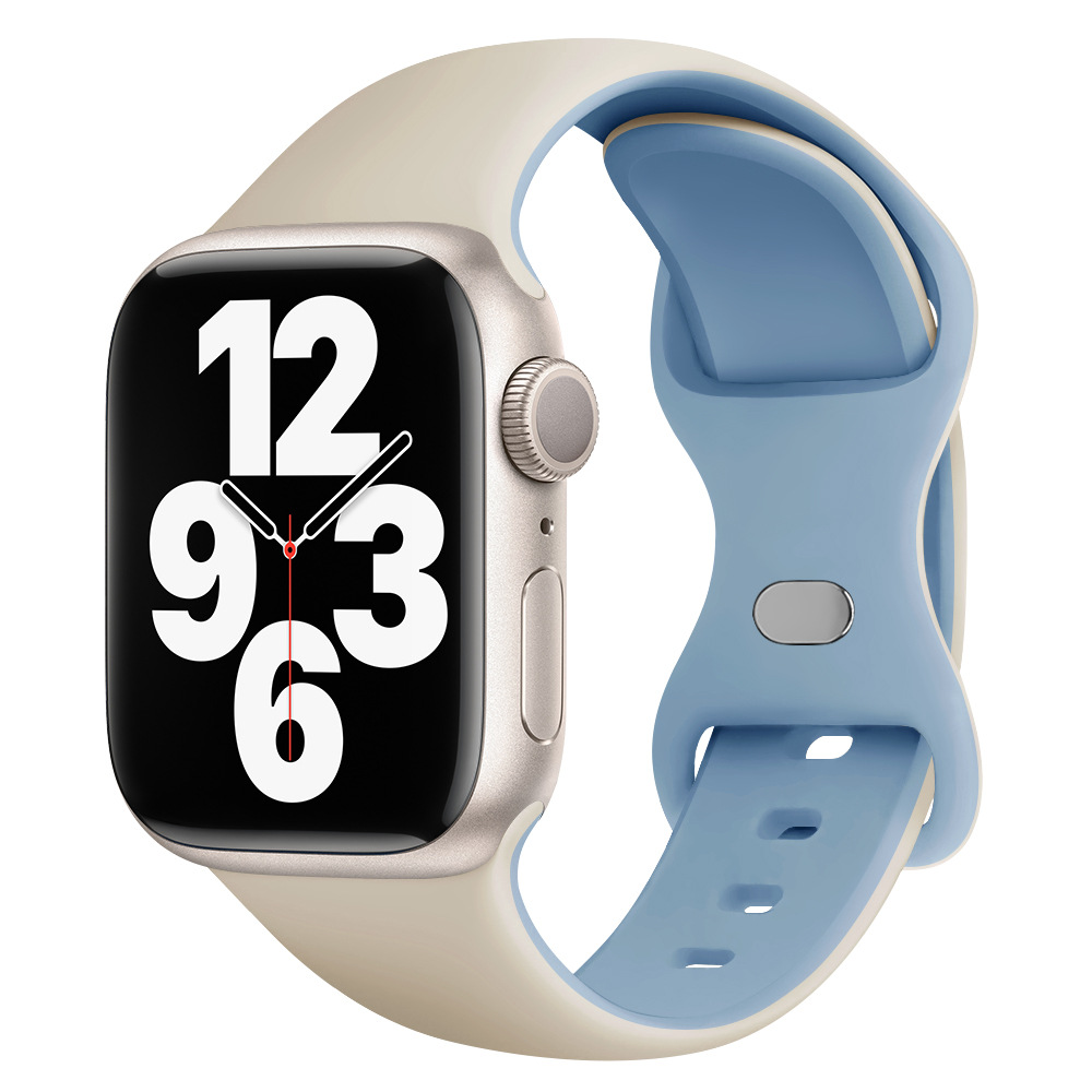 Aplicable AppleWatch Butterfly Buckle Silicone Deportivo correa de reloj Iwatch9876 generación / se inteligente