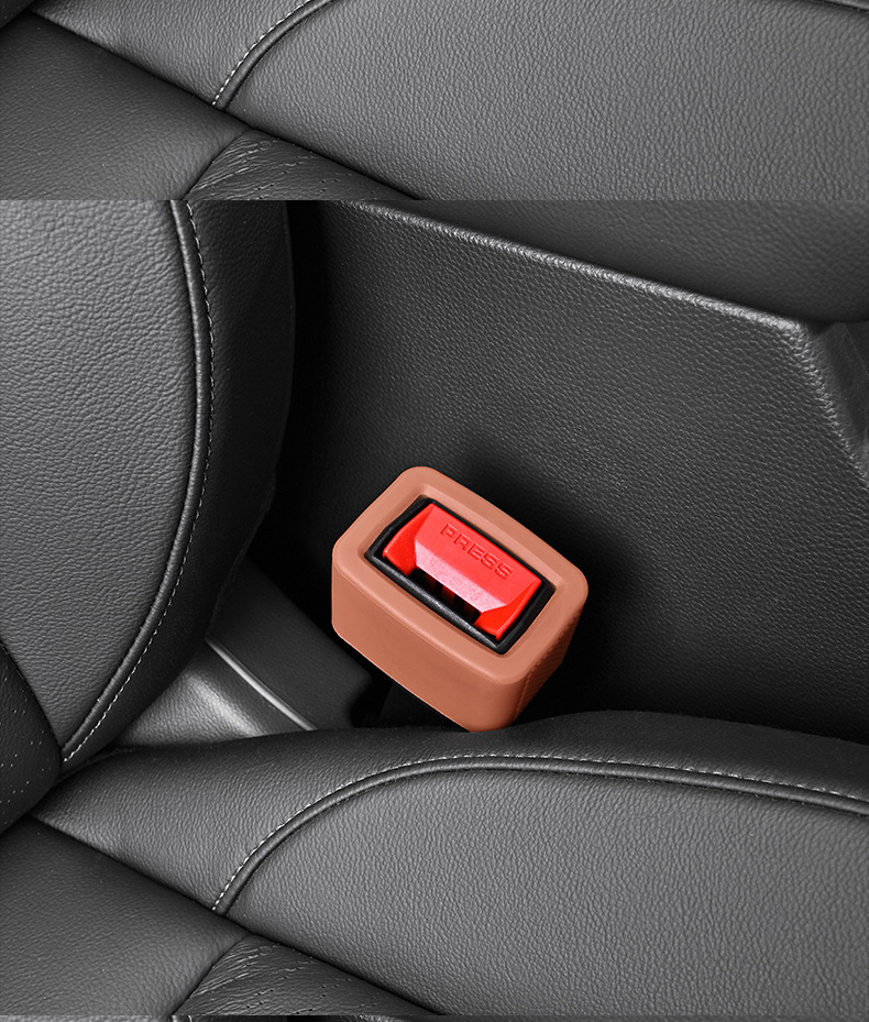 Car Seat Belt Socket Protective Cover Latch Silicone Cover Anti-Collision and Anti-Scratch Retainer Interior Protection Modification Universal