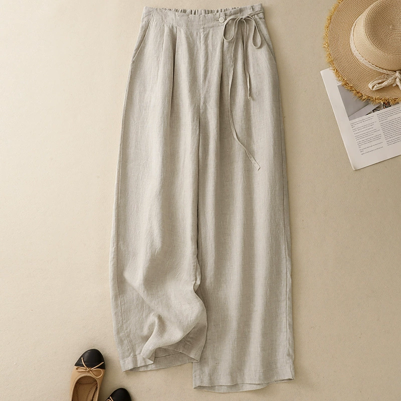 Фактический снимок новых модных универсальных свободных широких брюк для женщин в стиле casual 2025 года, которые стройнят.