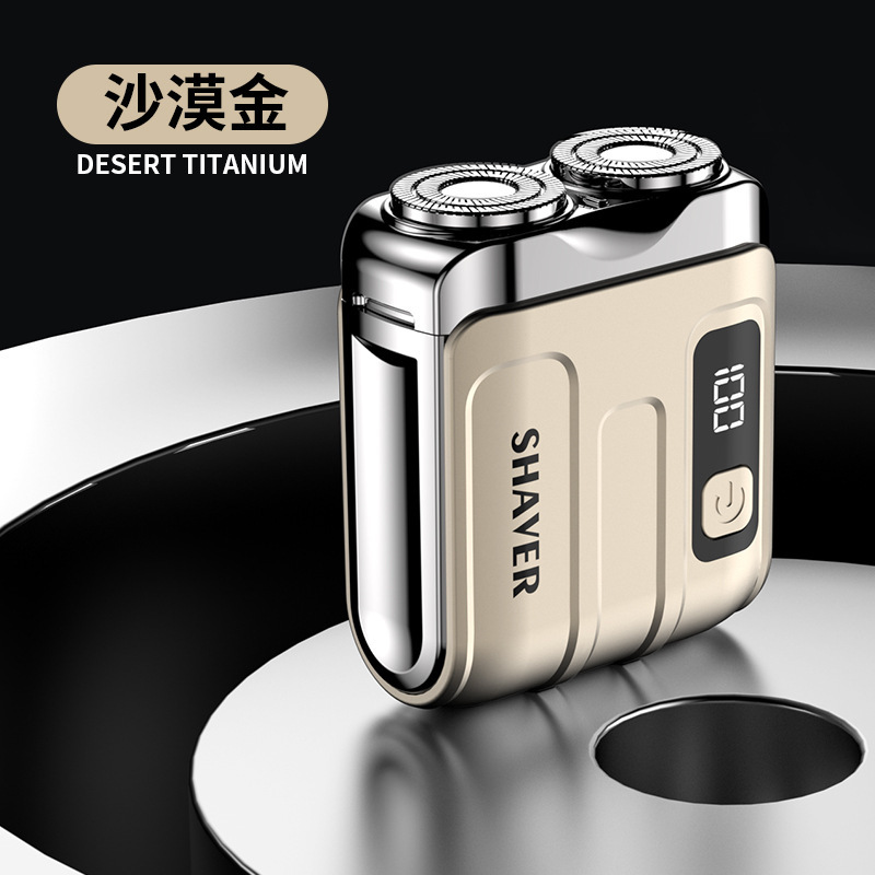 新しい電気シェーバー MINI 小型磁気ダブルヘッド USB 電気ポータブルメンズ電気シェーバー|undefined
