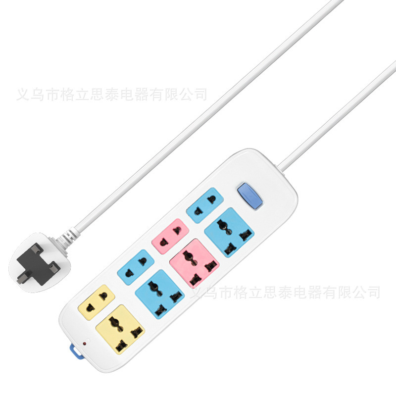 厂家大货批发国际万能孔插板插座插线板多孔位带开关拖线板排插