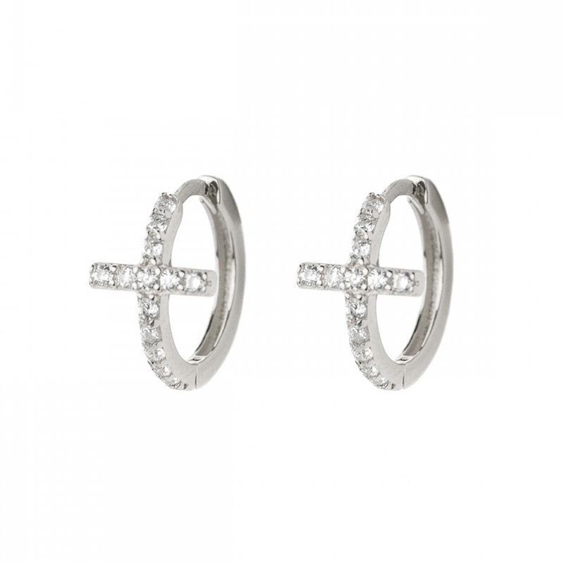 Style Simple Traverser Le Cuivre Des Boucles D'oreilles Incruster Zircon Boucles D'oreilles En Cuivre display picture 4