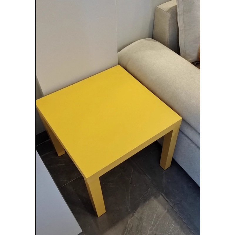 Mesa cuadrada pequeña, mesa lateral, mesa de té moderna simple, estante de supermercado de estilo económico
