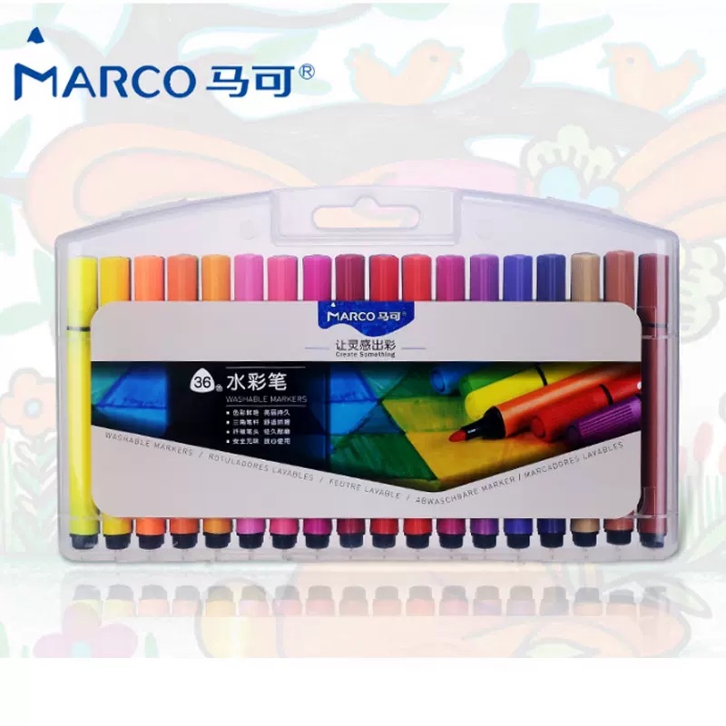 Marco niños/estudiante arte pintura triángulo varilla lavable 12/24/36 color acuarela pluma 4630