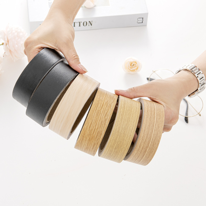Wholesale Black Wood Grain Edge Banding Self-Adhesive Cover-Up Seam Stickers Mirror Window Frame Decorative Strips Edge Wrapping Renovation