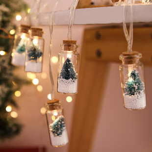 Cross-border new led wishing bottle Christmas tree snowflake battery box decorative light Christmas holiday string light manufacturer
