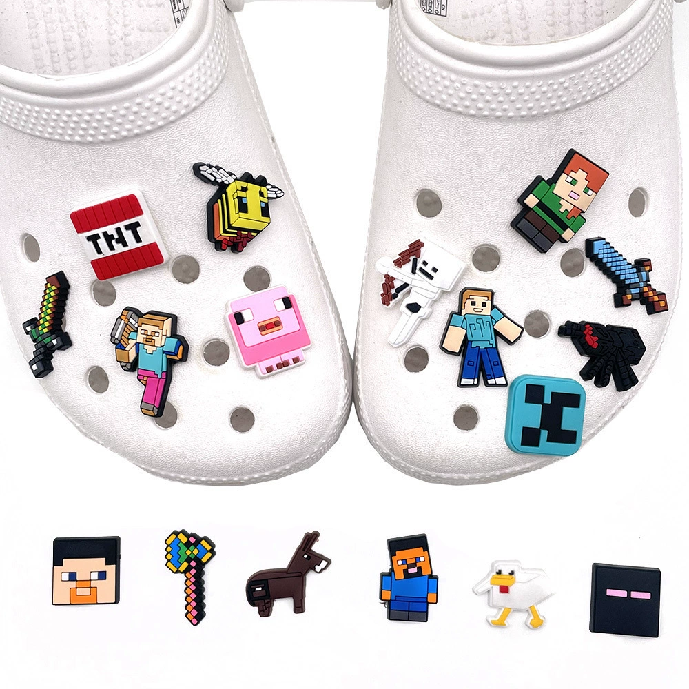 Подвески Jibbitz My World Series Minecraft для обуви Crocs, набор 18 дизайнов