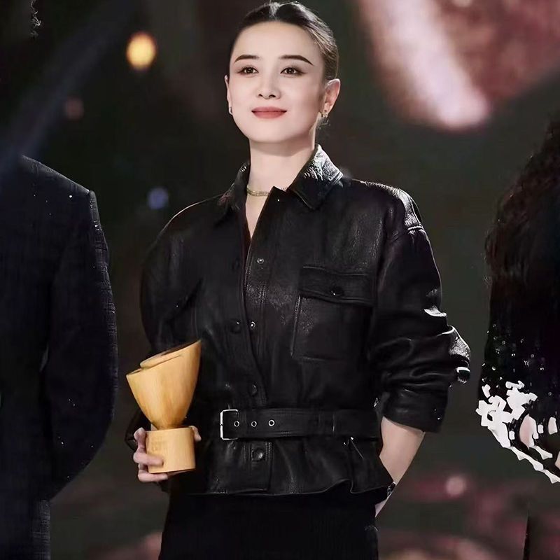 海宁皮衣宋佳同款软皮高档女装洋气春秋冬翻领女士皮衣外套|undefined