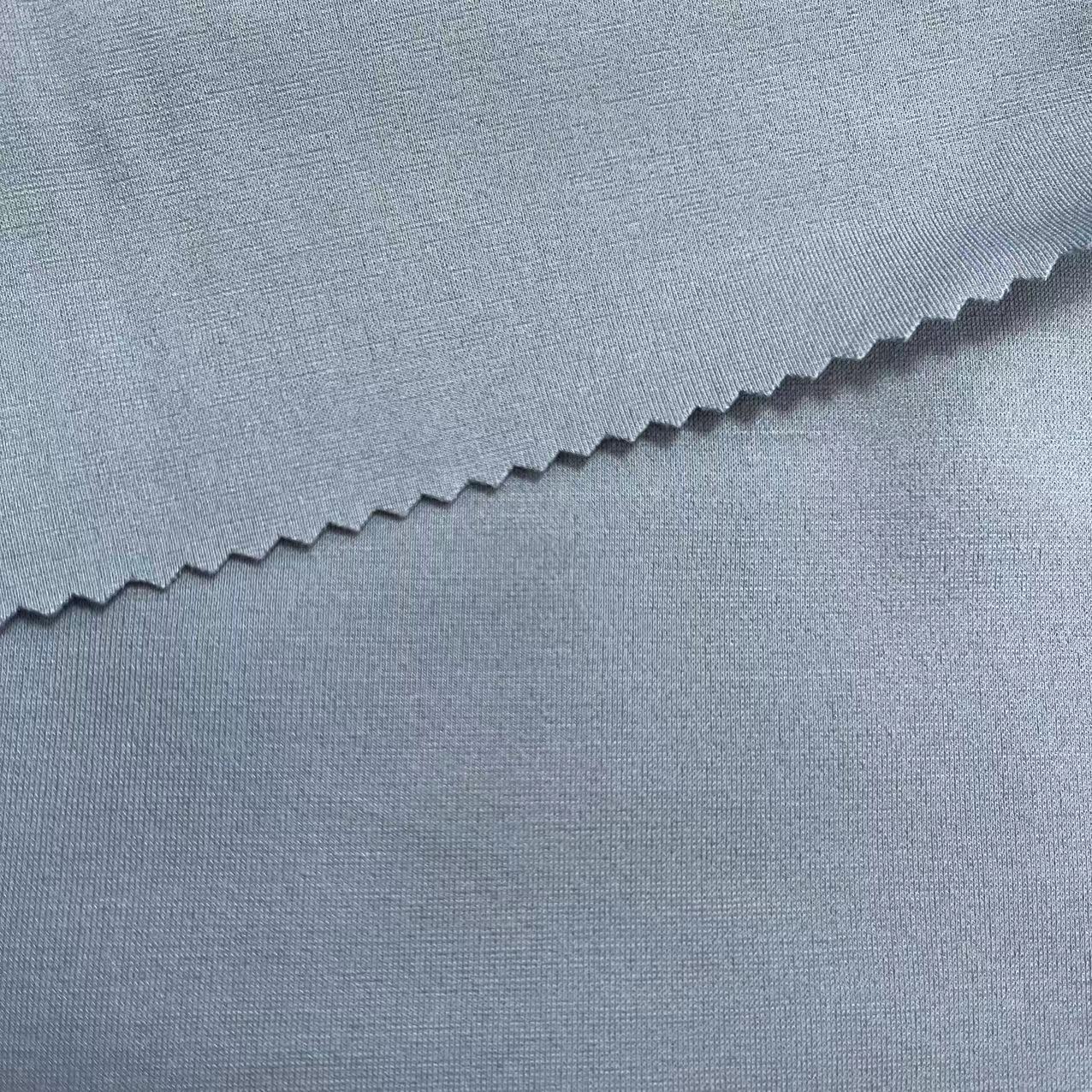 Keqiao fábrica en stock pelo recto 60 brocado algodón romano paño apretado spinning Siro moda traje falda pantalones material image 6
