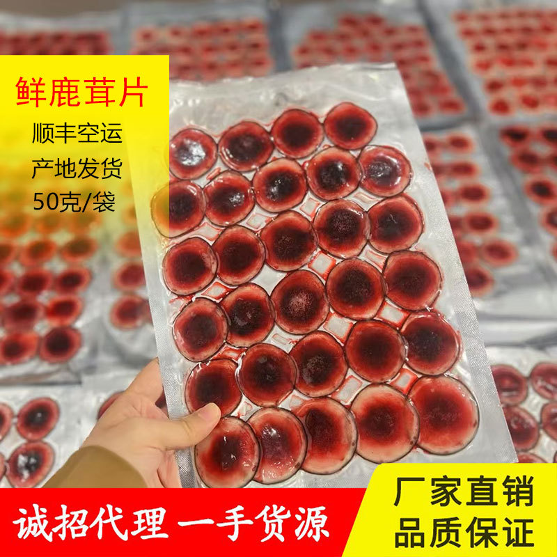 东北鹿茸片鲜鹿茸片整根新鲜带血切片泡酒煲汤产地直发50克/袋