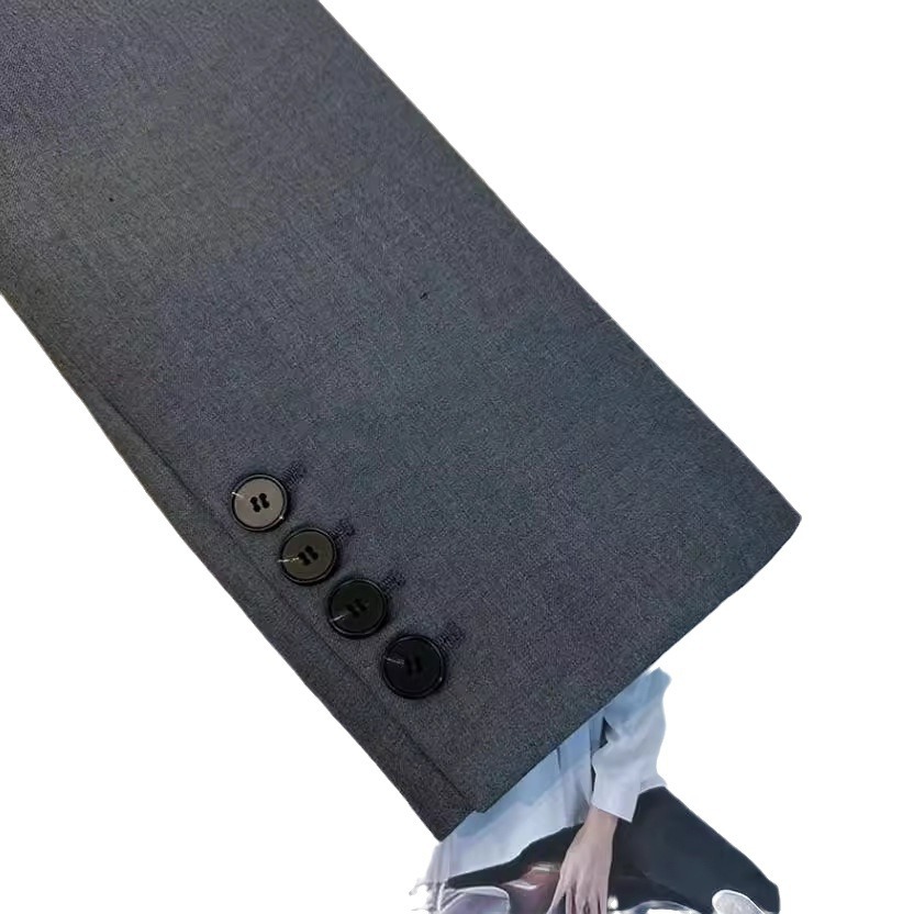 現物の灰色のスーツのコートの女性のゆったりした春の服の新型の韓国版のファッションの気質はやせているスーツの上着を現します。