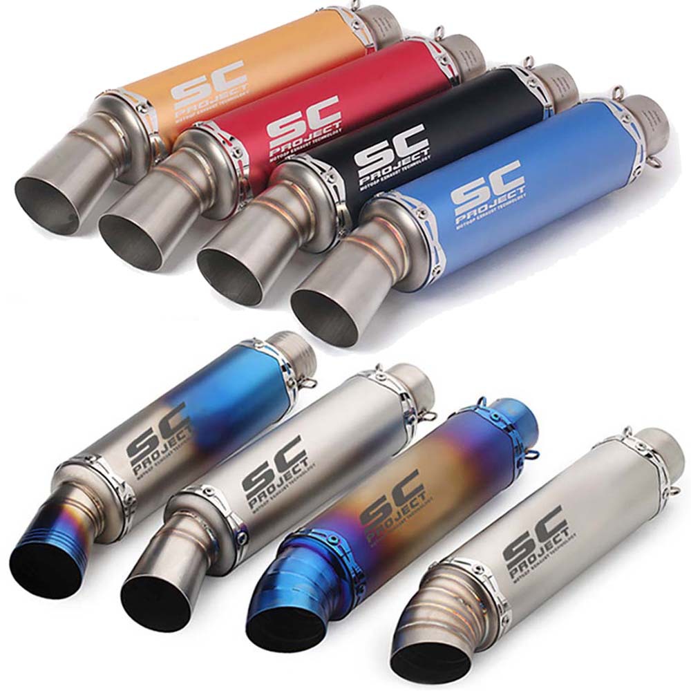 Motorcycle modified elbow exhaust pipe stainless steel carbon fiber tail exhaust SC universal CBR/NINJA/ZX6R