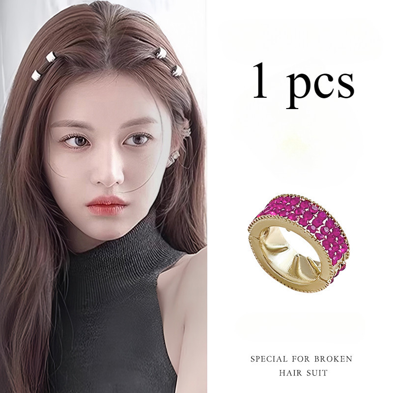 Yu Shuxin の同じスタイルのヘアピン女性のための 2025 新しい金属編組ヘアピンラインストーンラウンド触角サイドクリップ小さなヘアピン帽子|undefined