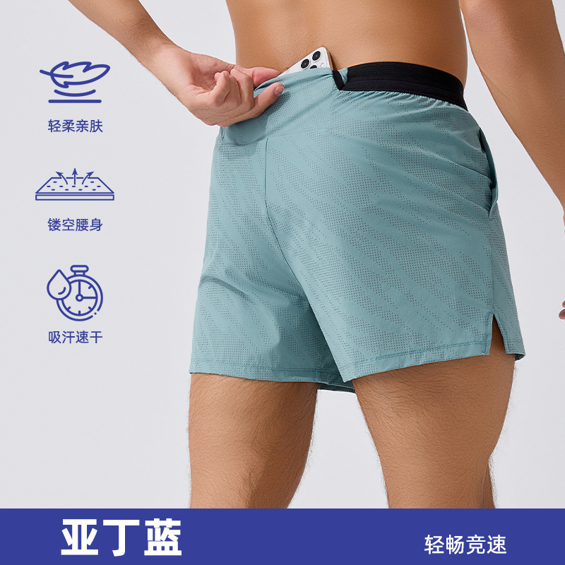 Pantalones cortos de carrera masculinos transfronterizos entrenamiento de secado rápido en verano pantalones de cuatro puntos maratón al aire libre ocio pantalones cortos deportivos transpirables