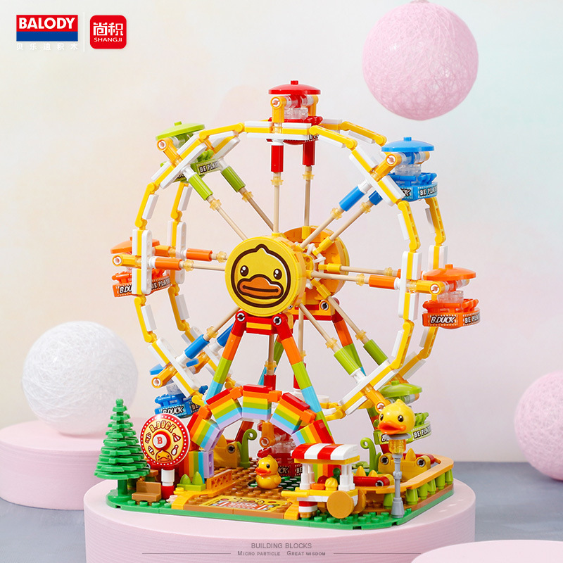 Belodi 21073 - 21074, rueda de montaña carrossel creativo modelo de decoración de bloques para niños Juguetes de ensamblaje