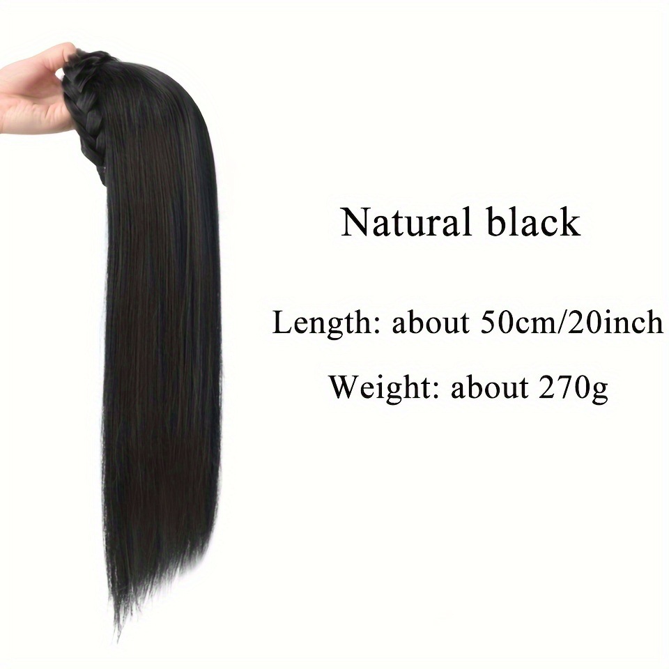 Women's Wig With Headband, Integrated Long Wavy Water Ripple Hair, Fishbone Braid Extensions, U-shaped_voghion.com