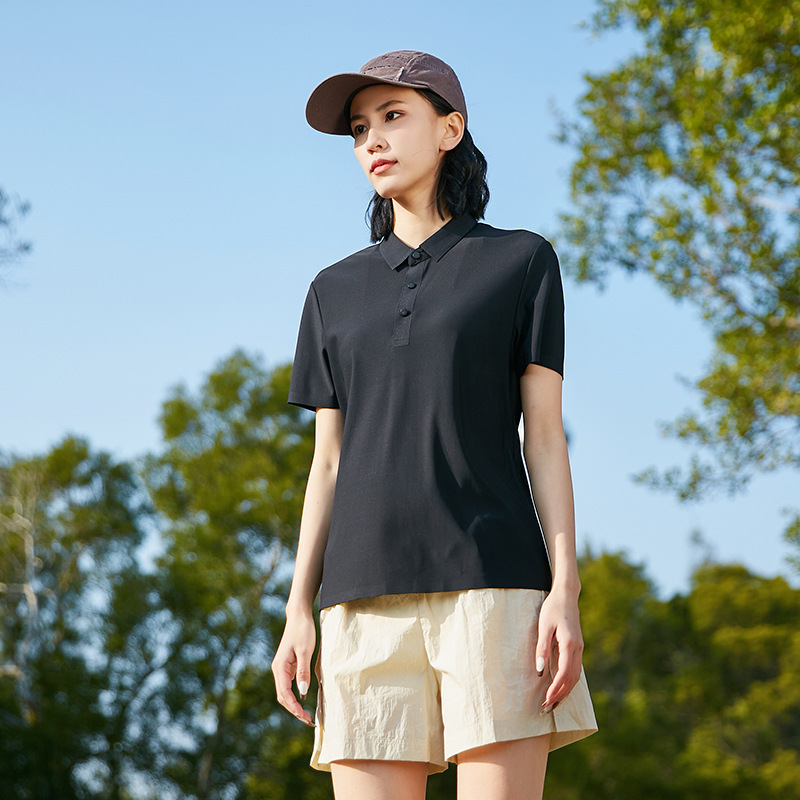 Polo de verano para hombres, nailon de seda de hielo, hombres y mujeres sin costuras, camiseta de manga corta casual de negocios, grupo de camisetas de hombres de alta elasticidad