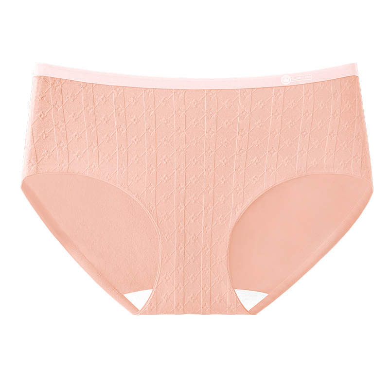 Jacquard de algodón puro grado 9A entrepierna de algodón antibacteriano 2024 nueva ropa interior de cadera de algodón triangulado sin costuras para mujer